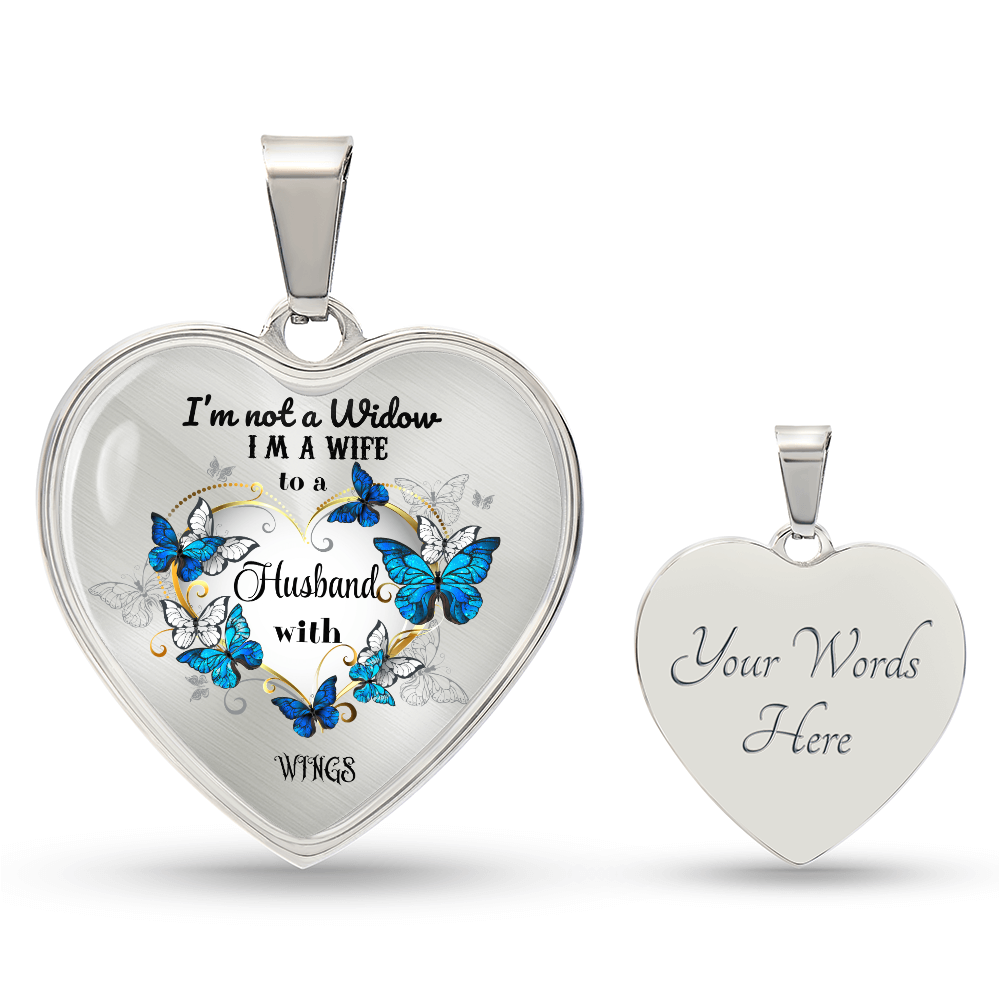 Luxury Heart Pendant Necklace – Tribute to Your Beloved Husband | Angel Memory Jewelry & In Loving Memory Gift