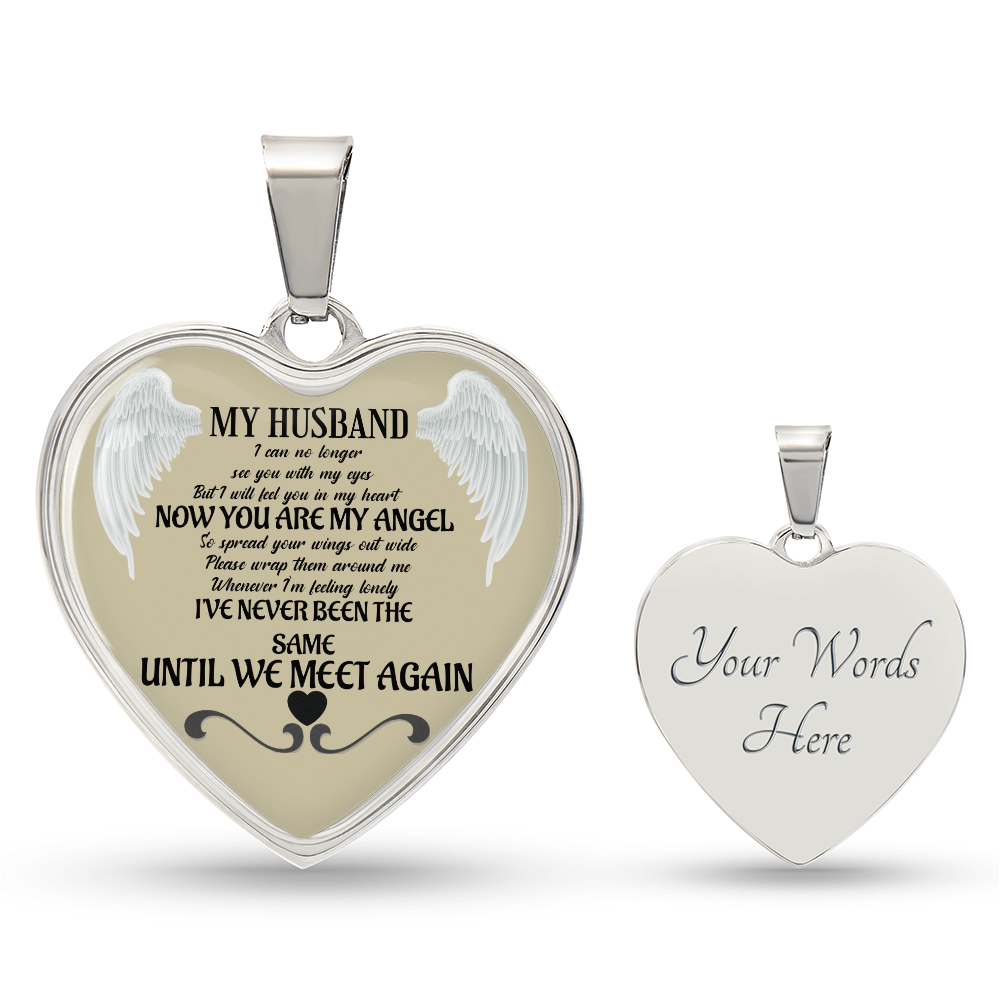 Luxury Graphic Heart Necklace Husband memorial