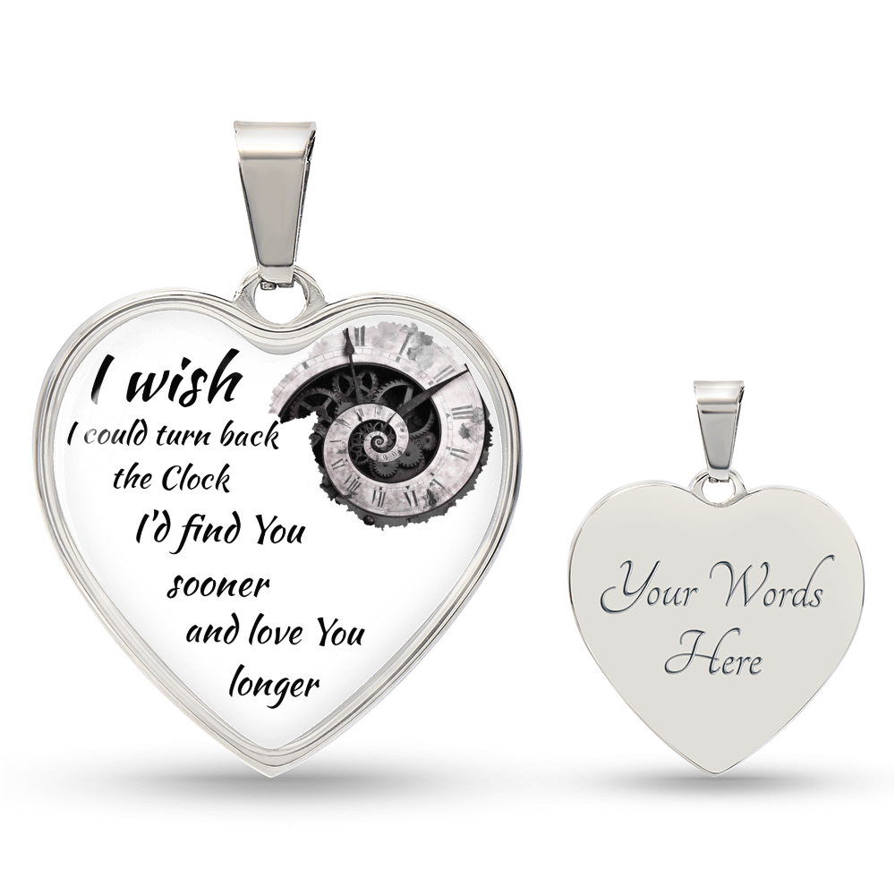 Luxury Graphic Heart Necklace "I'd find You sooner"