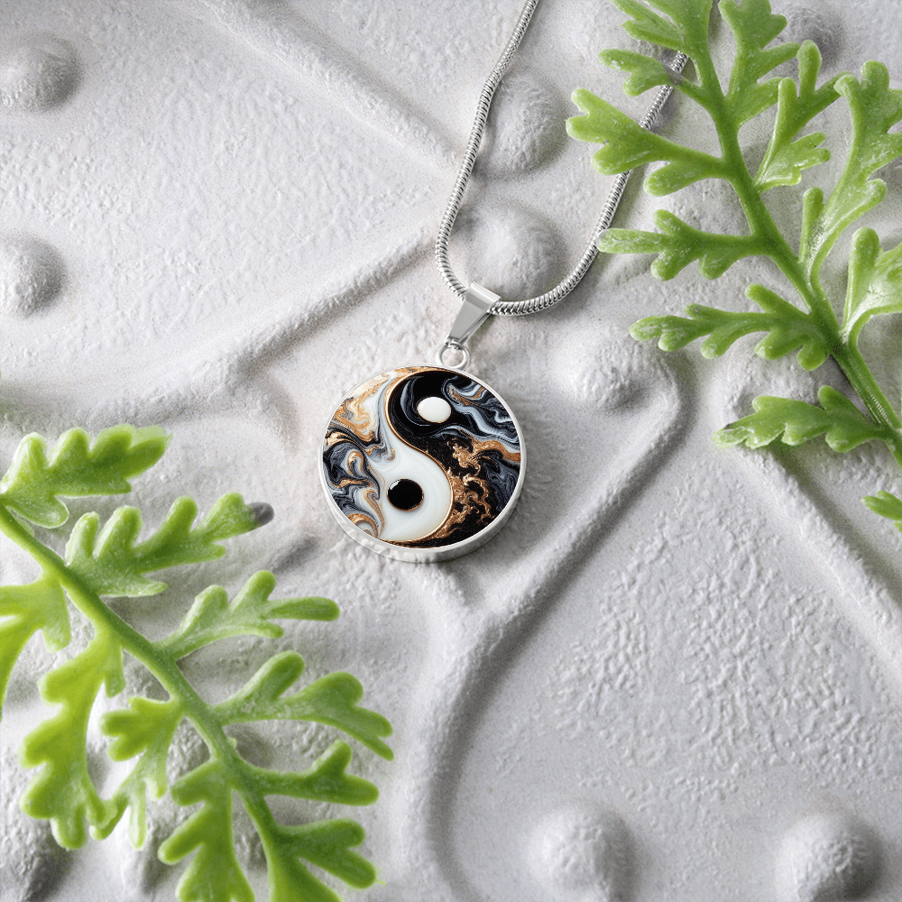 Luxury Yin Yang Circle Necklace – Modern Minimalist Pendant for Her | Designer Jewelry Gift