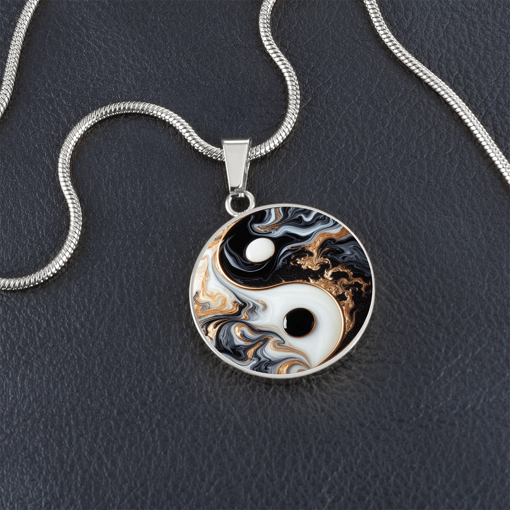 Luxury Yin Yang Circle Necklace – Modern Minimalist Pendant for Her | Designer Jewelry Gift