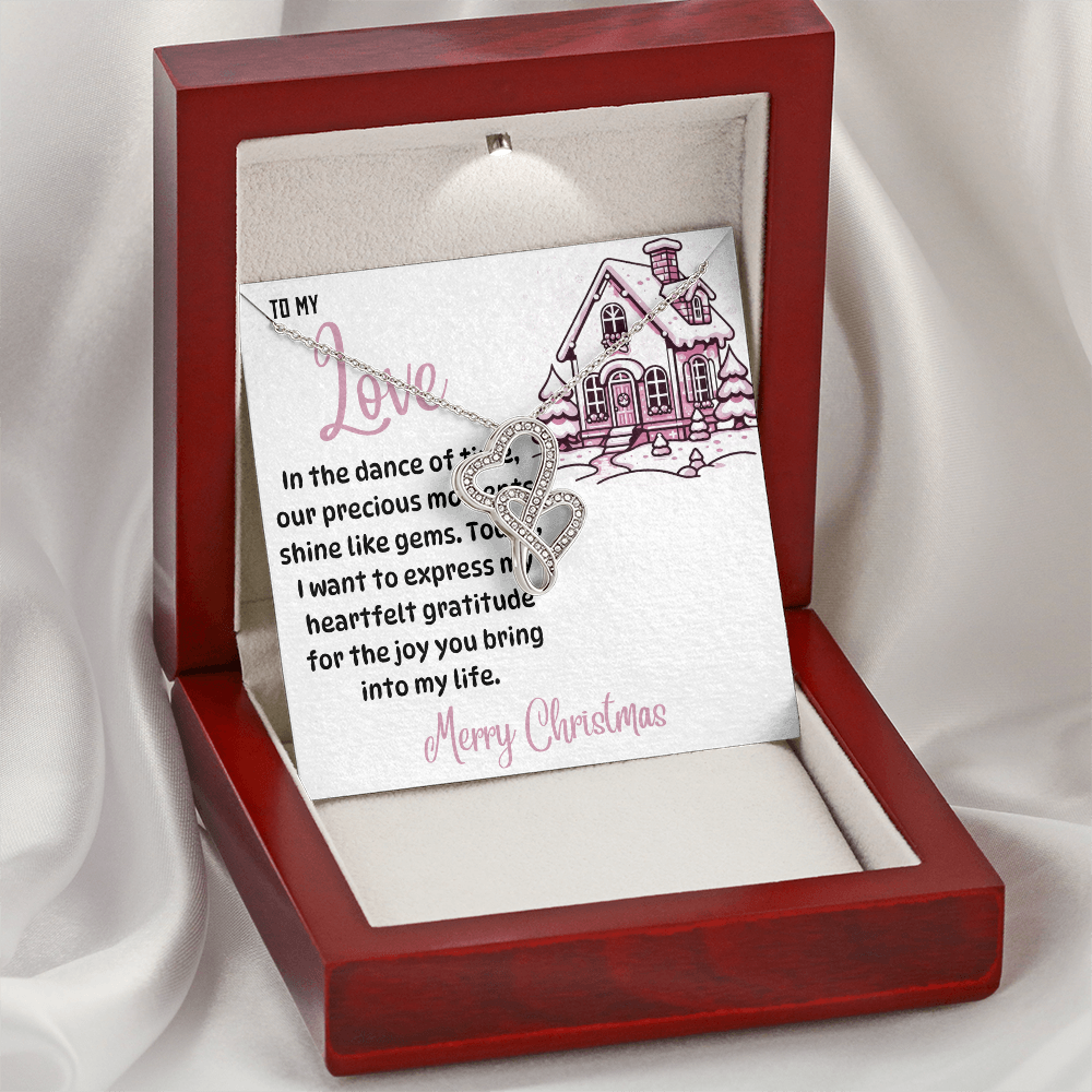 Heart-to-heart Pendant Necklace Merry Christmas to my Love