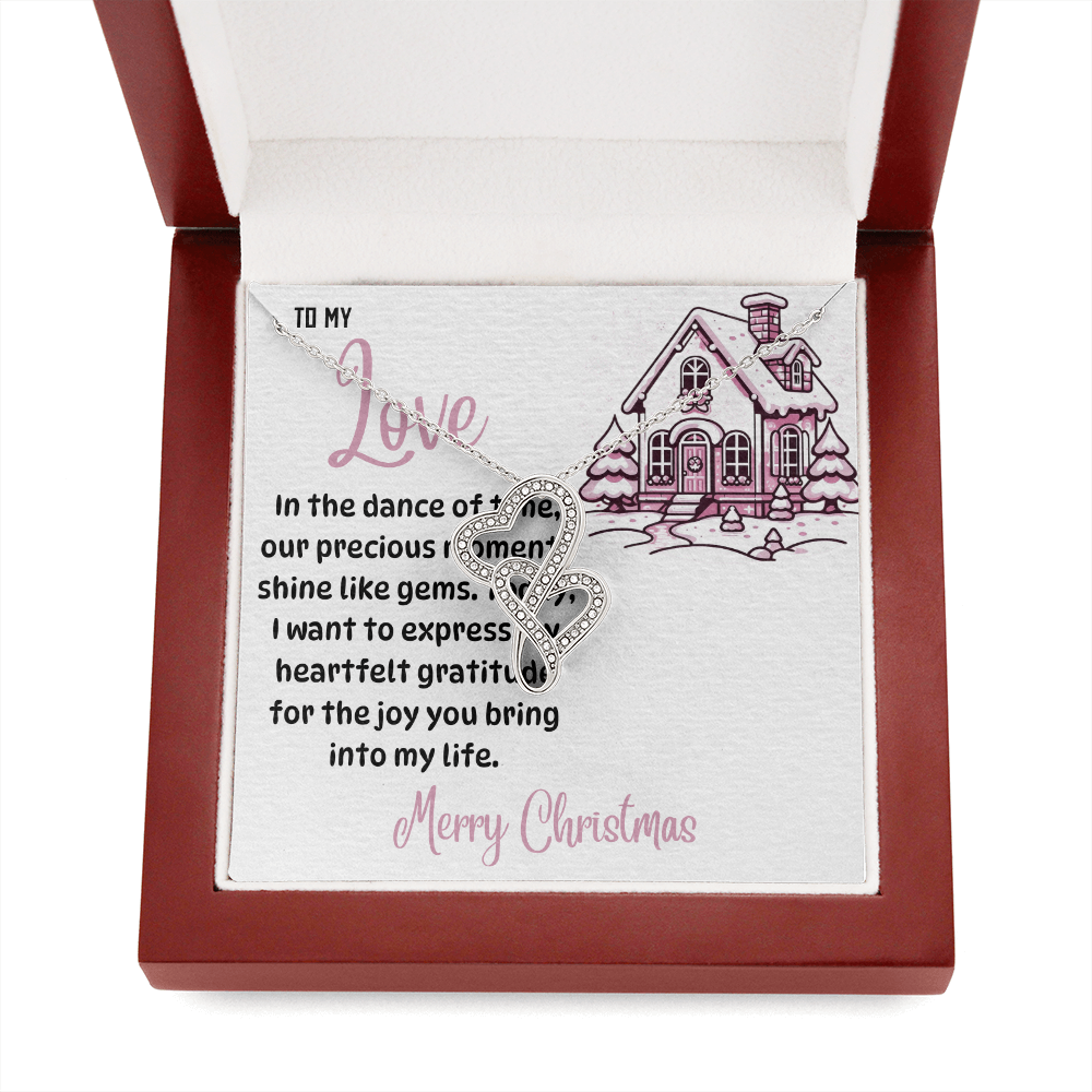 Heart-to-heart Pendant Necklace Merry Christmas to my Love