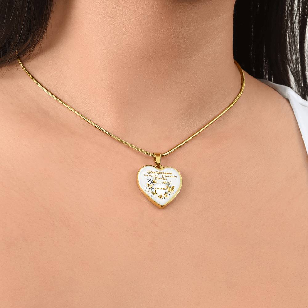Your Heart stopped but my love for You did not. Heart Pendant Necklace - Elegant Memorial Jewelry Gift for Women - Perfect for Mother's Day, Valentine's Day, Anniversary