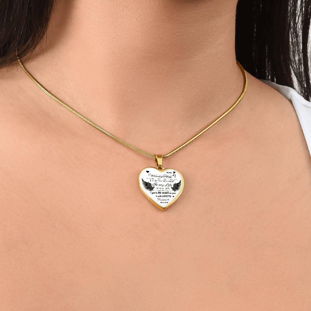 Angel Wings Necklace – To My Wonderful Wife Love Gift, Sentimental Jewelry for Wife's Birthday, Anniversary, or Just Because