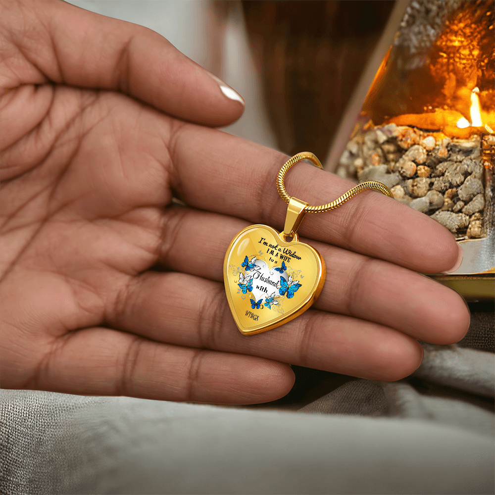 Luxury Heart Pendant Necklace – Tribute to Your Beloved Husband | Angel Memory Jewelry & In Loving Memory Gift