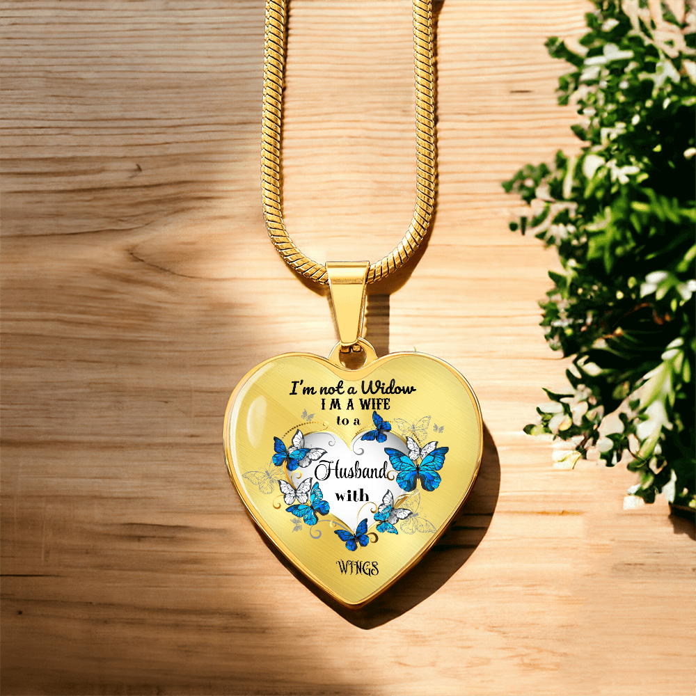 Luxury Heart Pendant Necklace – Tribute to Your Beloved Husband | Angel Memory Jewelry & In Loving Memory Gift