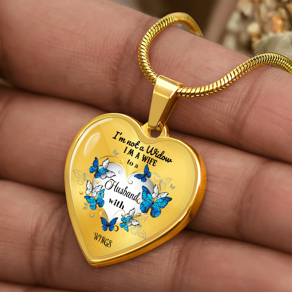 Luxury Heart Pendant Necklace – Tribute to Your Beloved Husband | Angel Memory Jewelry & In Loving Memory Gift