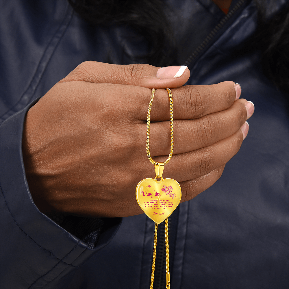 Heartfelt Luxury Gift from Dad: Stunning Heart Pendant Necklace for Daughter, Symbol of Love & Affection