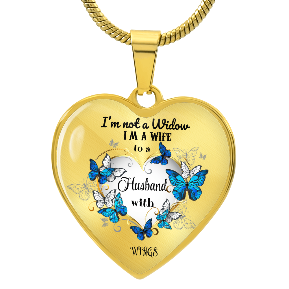 Luxury Heart Pendant Necklace – Tribute to Your Beloved Husband | Angel Memory Jewelry & In Loving Memory Gift