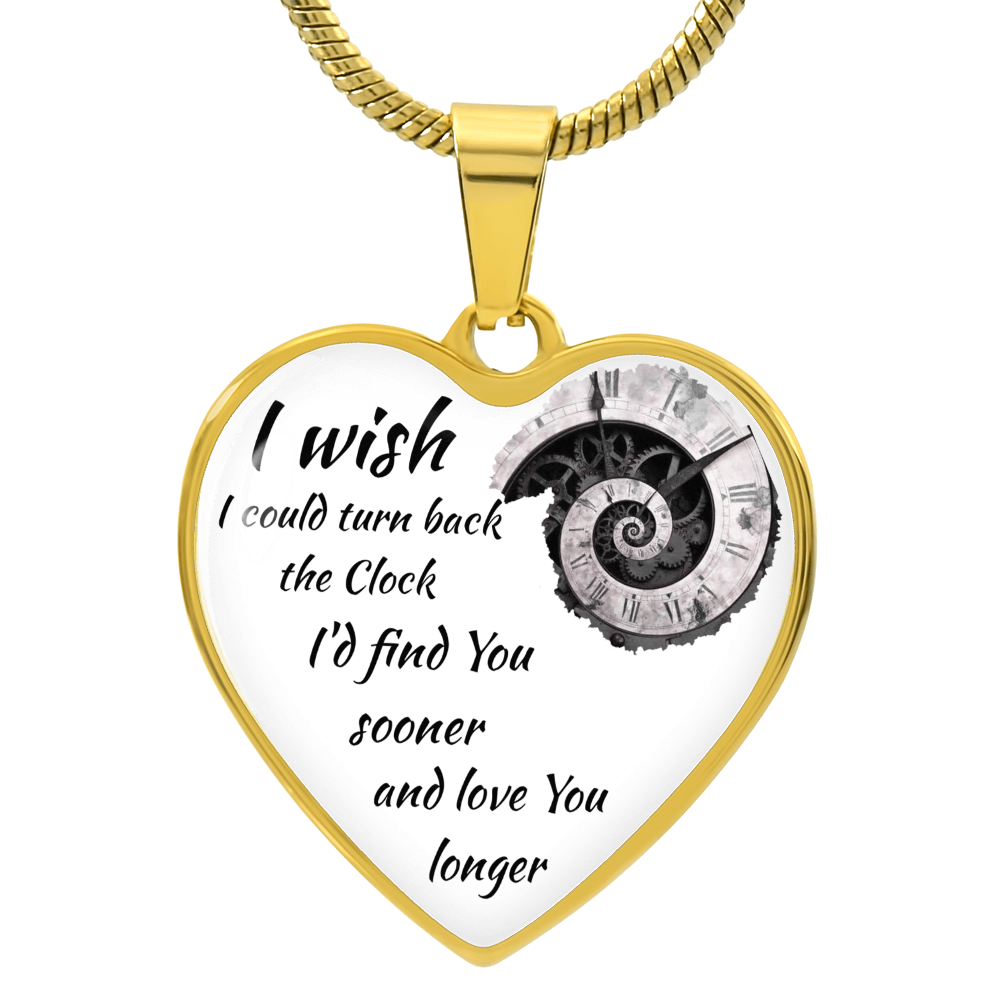 Luxury Graphic Heart Necklace "I'd find You sooner"