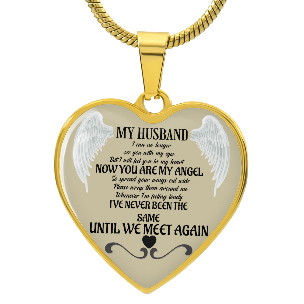 Luxury Graphic Heart Necklace Husband memorial