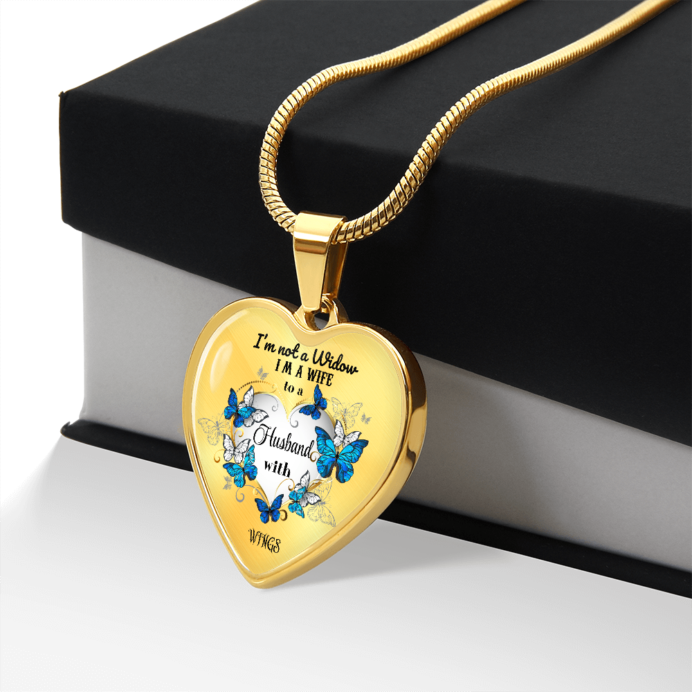 Luxury Heart Pendant Necklace – Tribute to Your Beloved Husband | Angel Memory Jewelry & In Loving Memory Gift