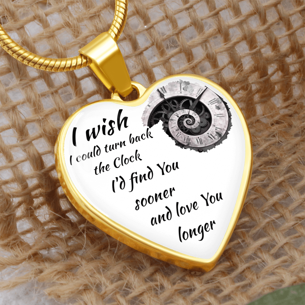 Luxury Graphic Heart Necklace "I'd find You sooner"