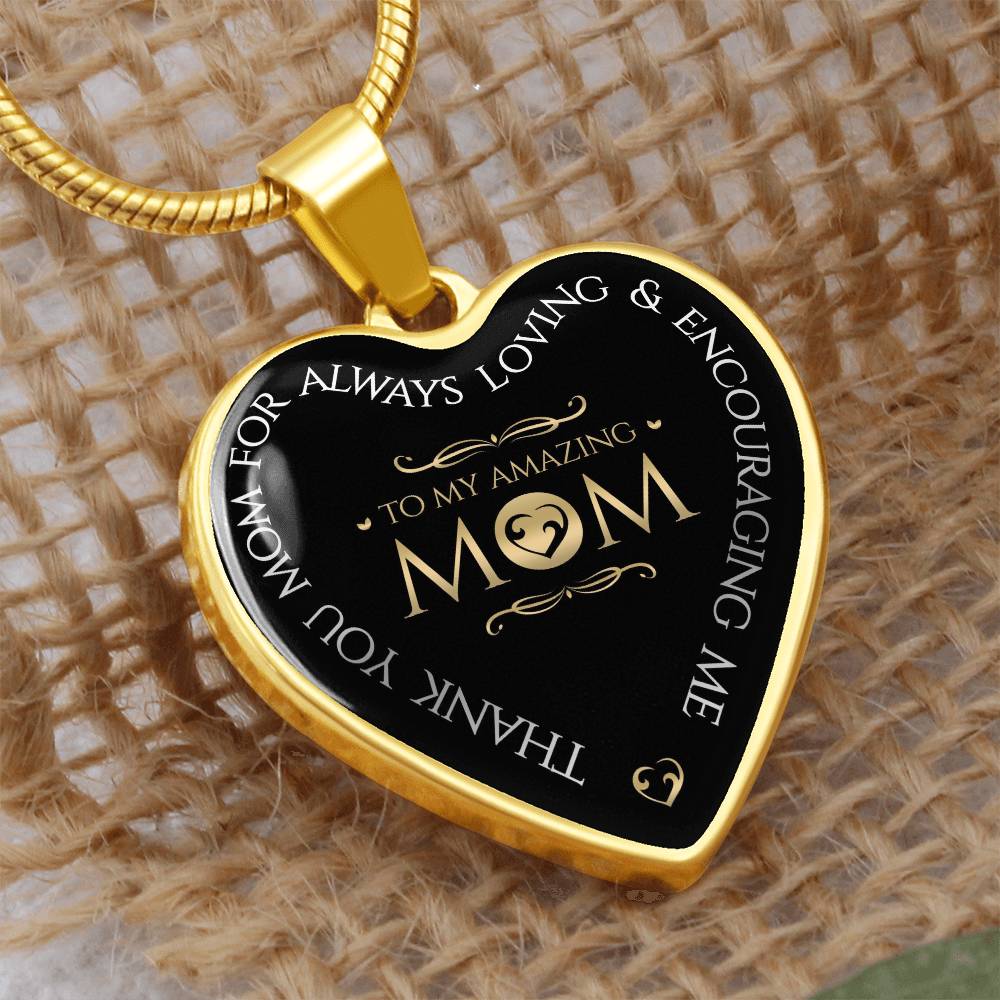 Luxury Heart pendant Necklace To my amazing Mom.