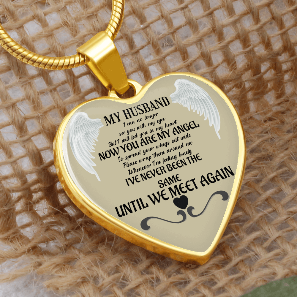 Luxury Graphic Heart Necklace Husband memorial