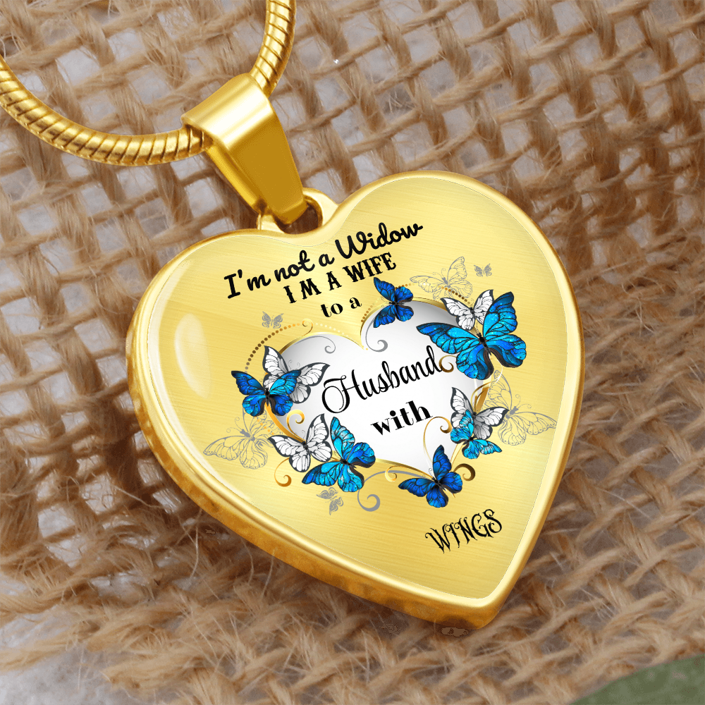 Luxury Heart Pendant Necklace – Tribute to Your Beloved Husband | Angel Memory Jewelry & In Loving Memory Gift