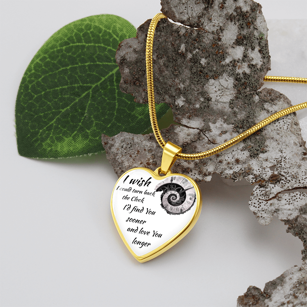 Luxury Graphic Heart Necklace "I'd find You sooner"