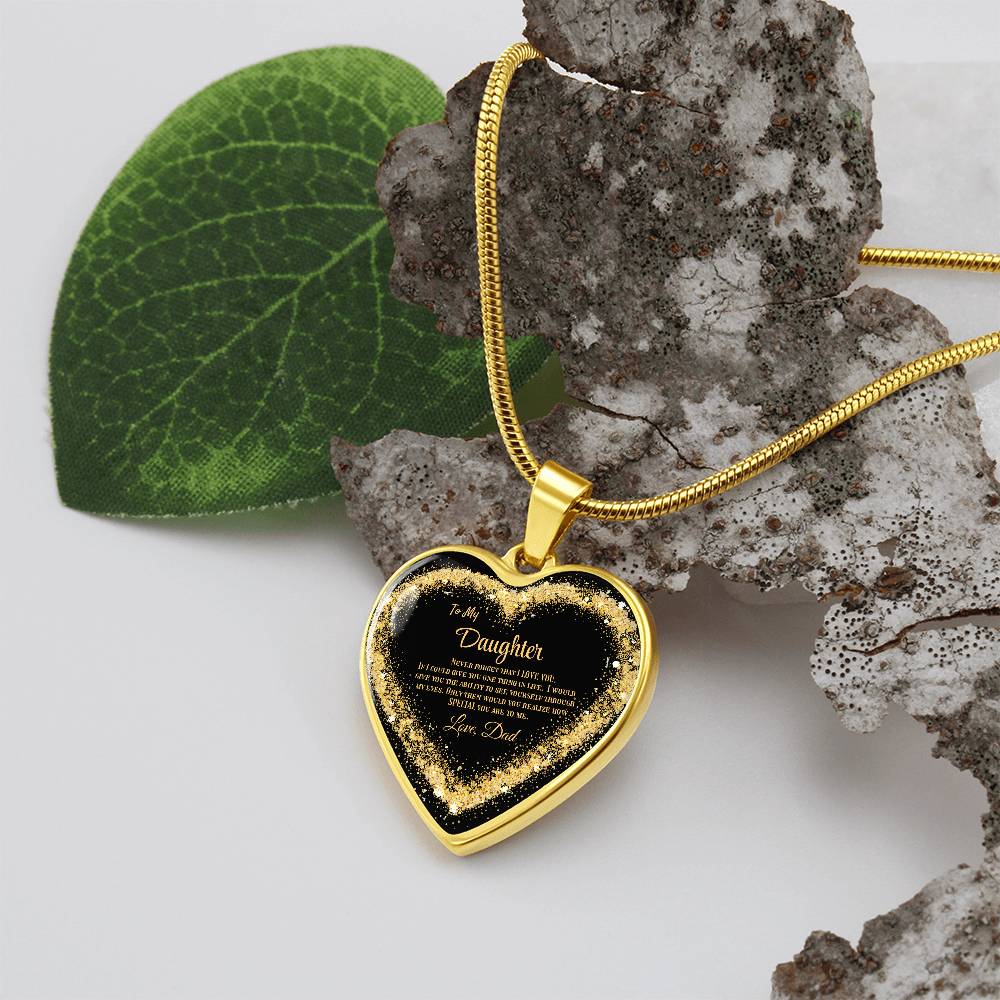 Luxury Heart pendant Necklace To my Daughter, love Dad