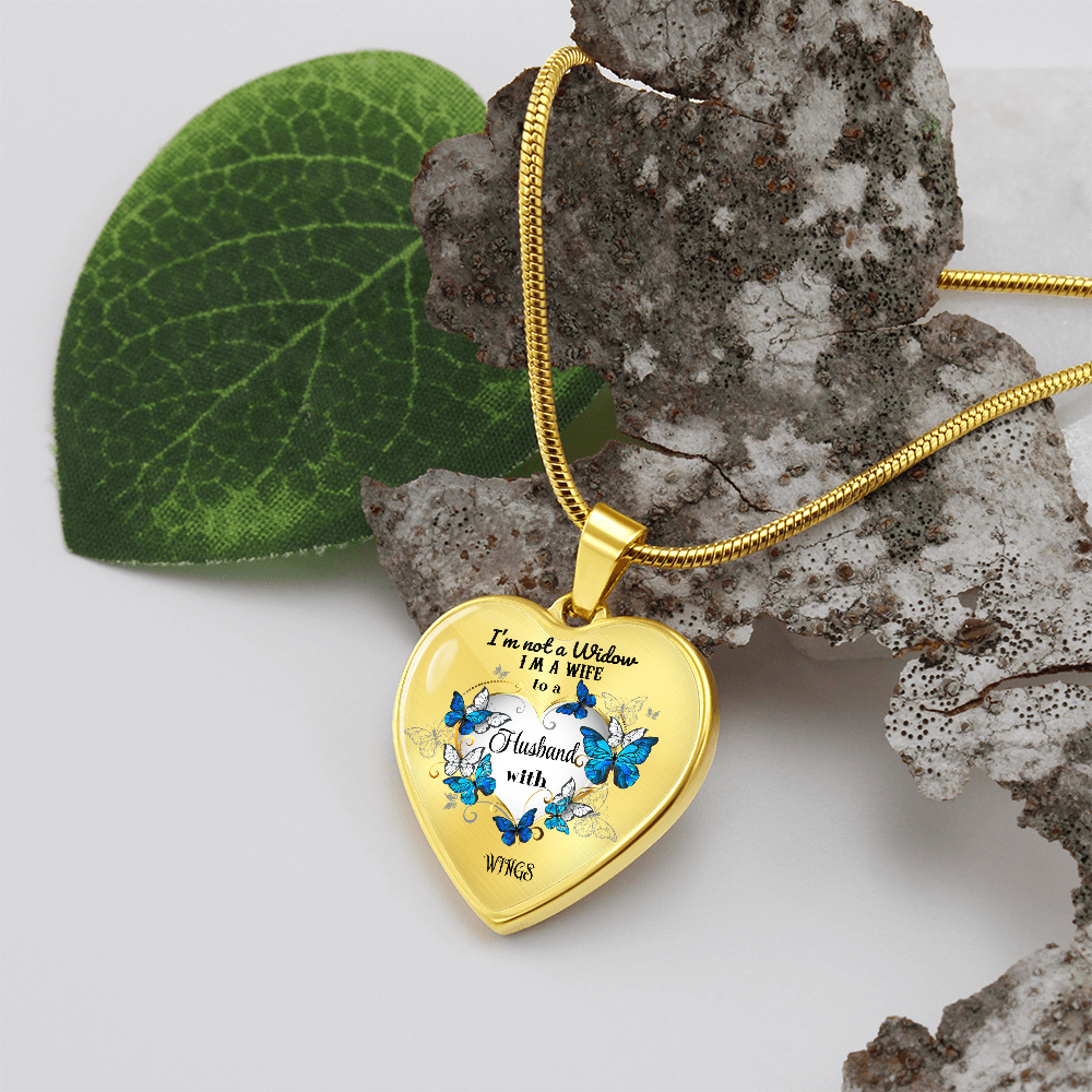 Luxury Heart Pendant Necklace – Tribute to Your Beloved Husband | Angel Memory Jewelry & In Loving Memory Gift