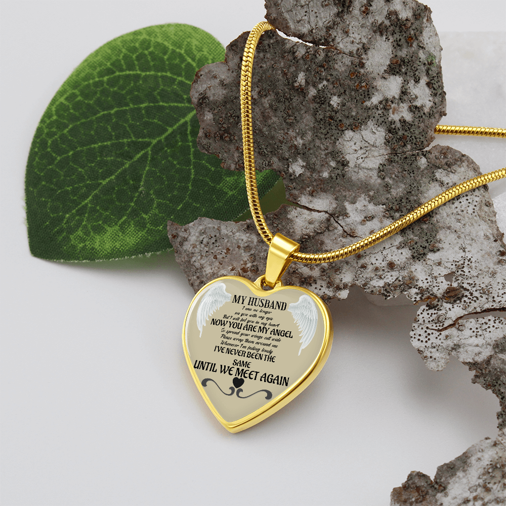 Luxury Graphic Heart Necklace Husband memorial