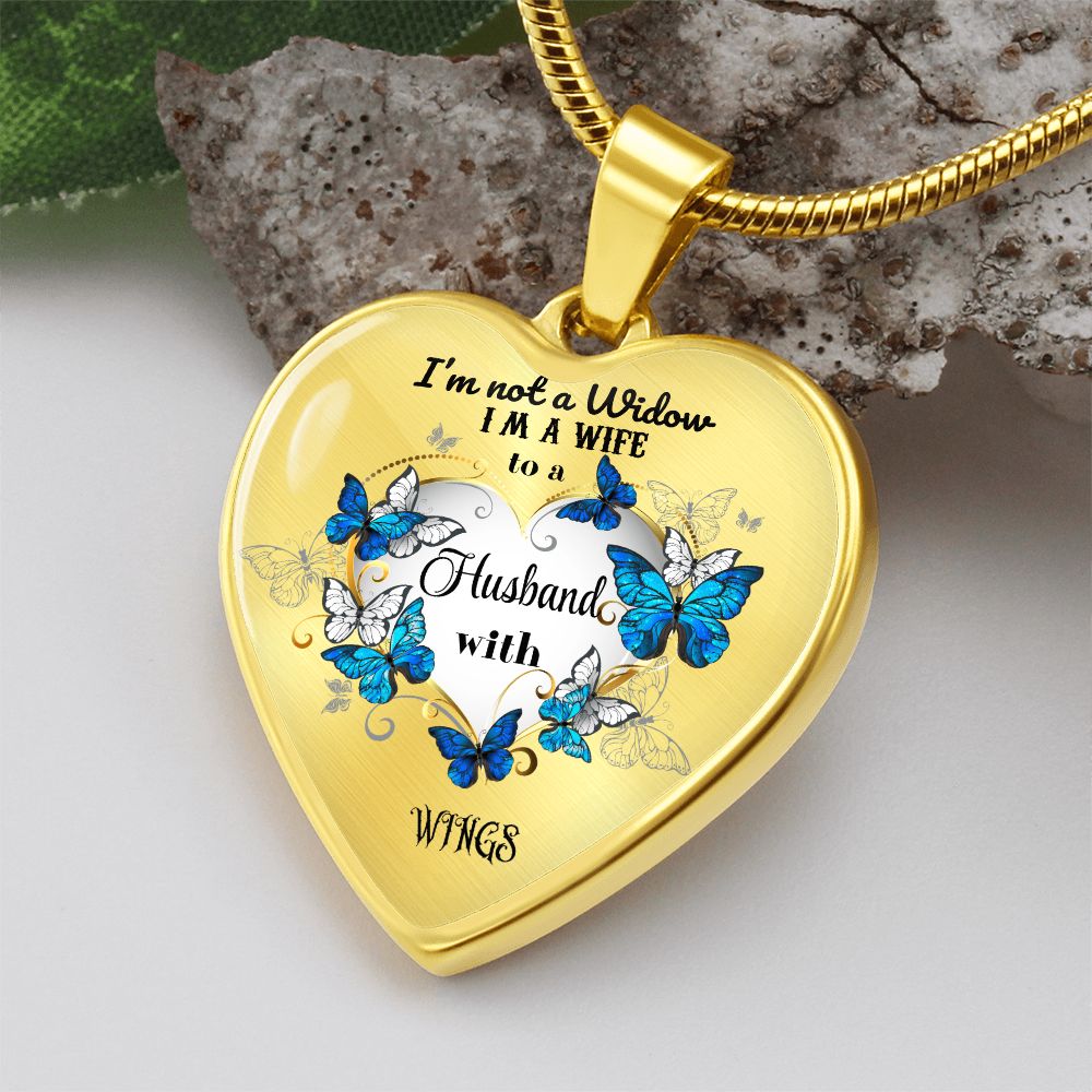 Luxury Heart Pendant Necklace – Tribute to Your Beloved Husband | Angel Memory Jewelry & In Loving Memory Gift