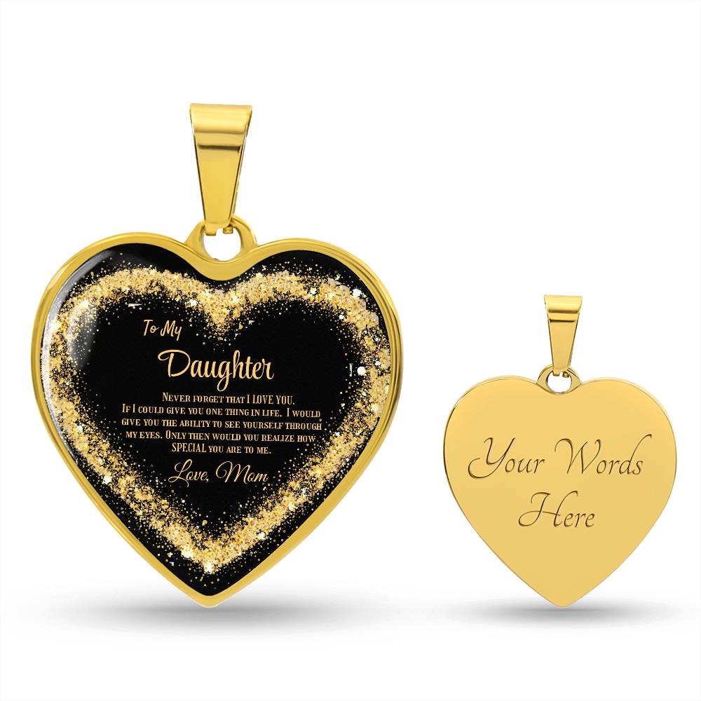 Luxury Heart Pendant Necklace – To My Daughter, Love Mom | Sentimental Jewelry Gift