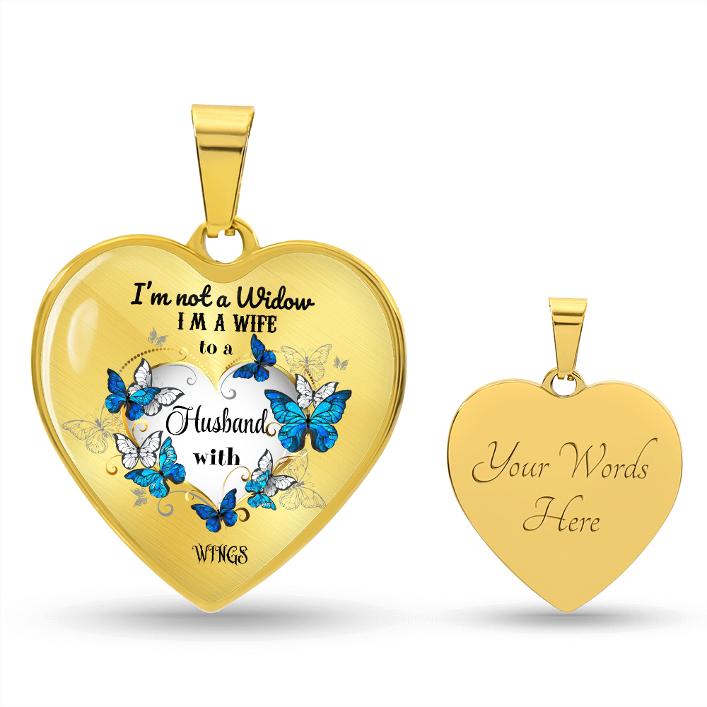 Luxury Heart Pendant Necklace – Tribute to Your Beloved Husband | Angel Memory Jewelry & In Loving Memory Gift