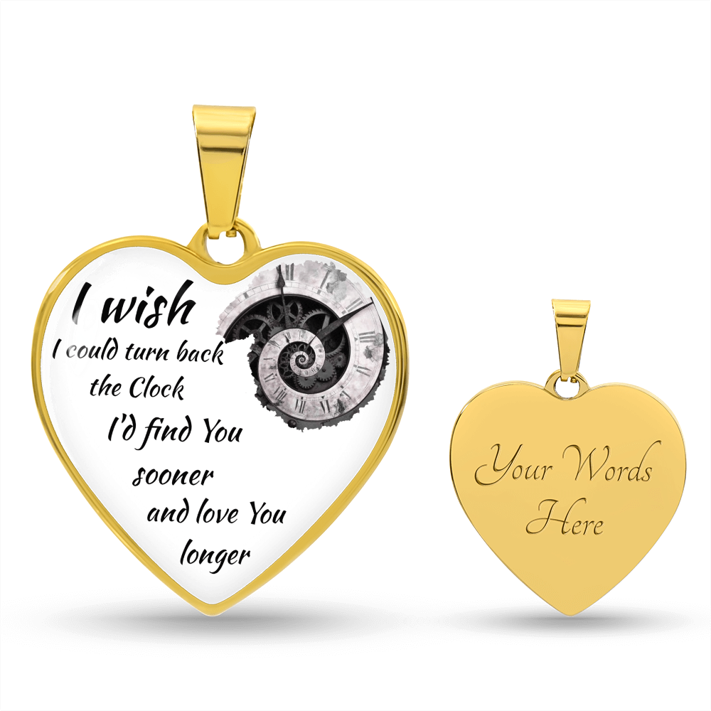 Luxury Graphic Heart Necklace "I'd find You sooner"