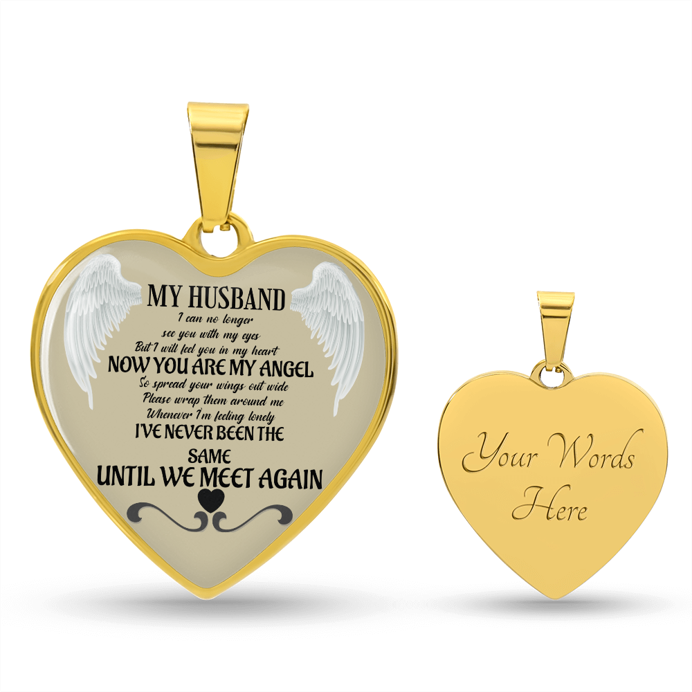 Luxury Graphic Heart Necklace Husband memorial