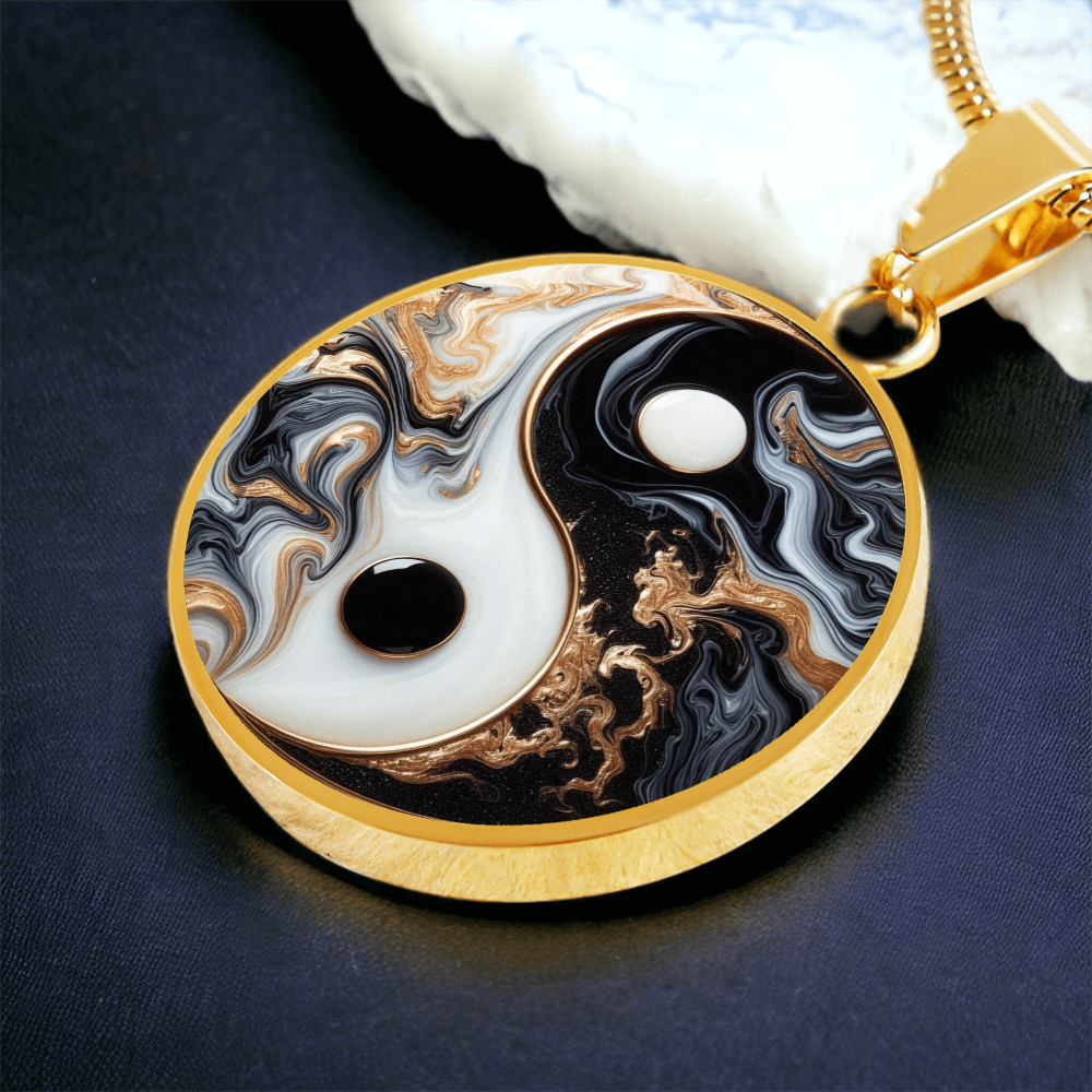 Luxury Yin Yang Circle Necklace – Modern Minimalist Pendant for Her | Designer Jewelry Gift