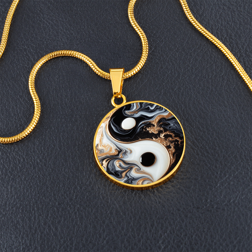 Luxury Yin Yang Circle Necklace – Modern Minimalist Pendant for Her | Designer Jewelry Gift