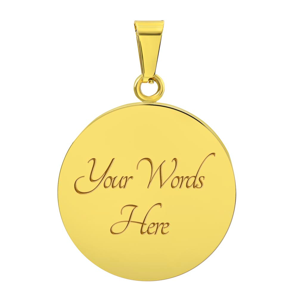 Luxury Circle Pendant Necklace – "You Are the Most Beautiful Thing I Keep Inside My Heart" | Elegant Graphic Jewelry Gift for Her