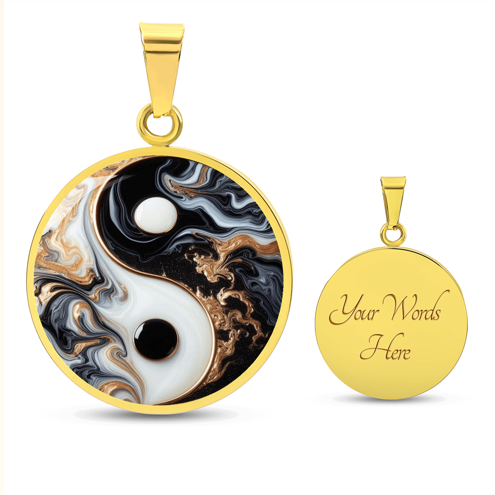 Luxury Yin Yang Circle Necklace – Modern Minimalist Pendant for Her | Designer Jewelry Gift