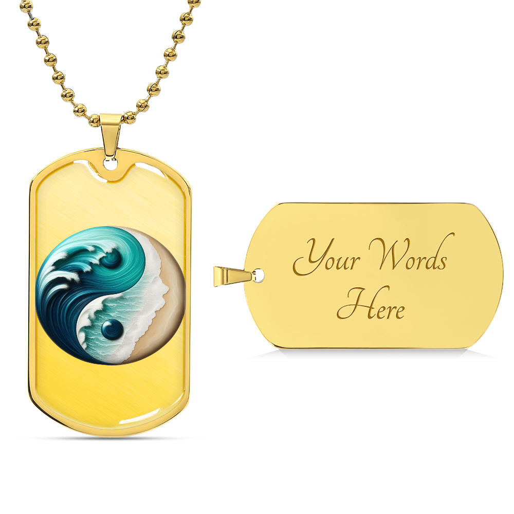 Yin Yang Tag Necklace Turquoise Nature-Inspired Zen Jewelry – Spiritual Gift for Him Mindfulness & Balance Symbol Pendant