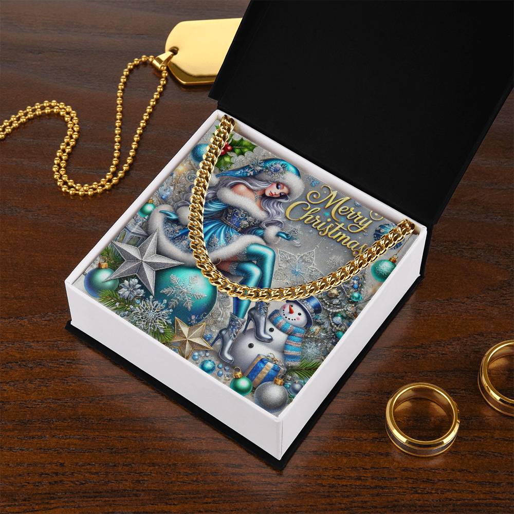 Cuban Link Chain Necklace for Men – Merry Christmas Jewelry Gift | Holiday Necklace