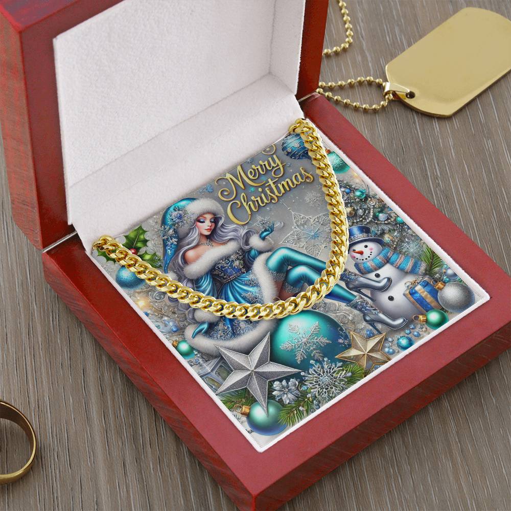 Cuban Link Chain Necklace for Men – Merry Christmas Jewelry Gift | Holiday Necklace