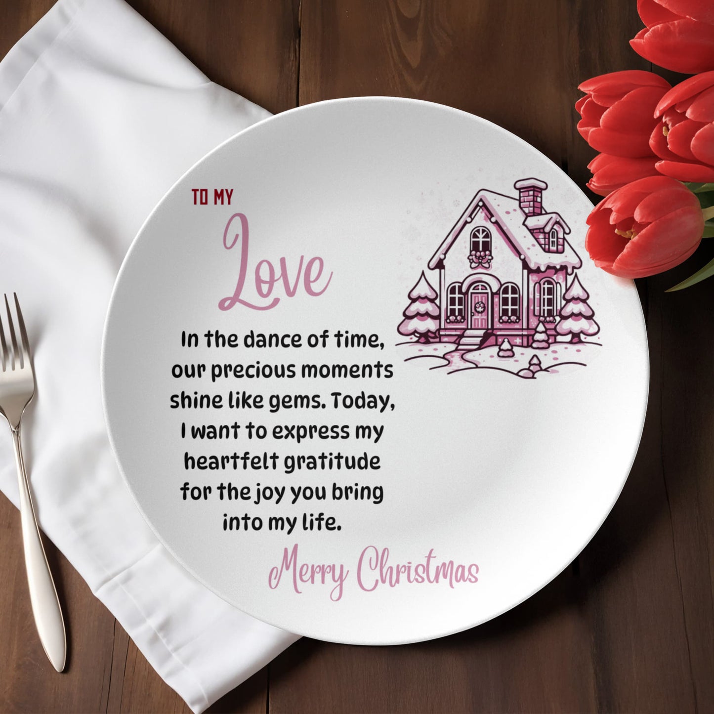 10” Plate To my Love Merry Christmas