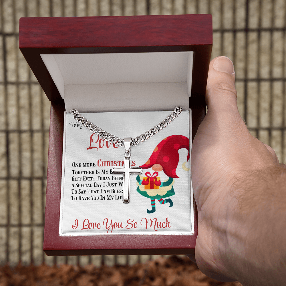 Personalized Cross with Cuban Link Chain Gift to Love