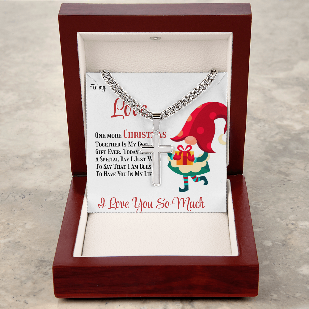 Personalized Cross with Cuban Link Chain Gift to Love
