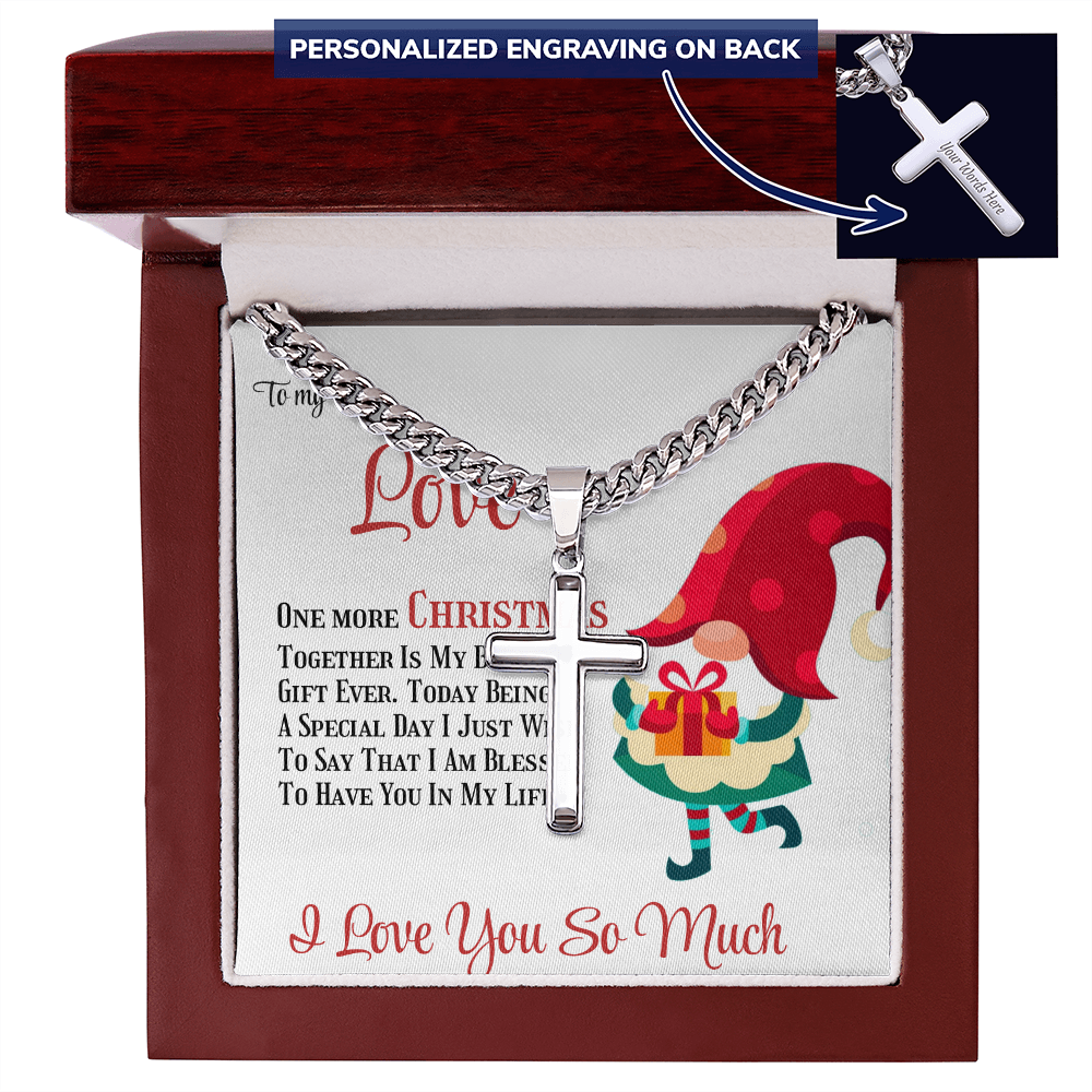 Personalized Cross with Cuban Link Chain Gift to Love