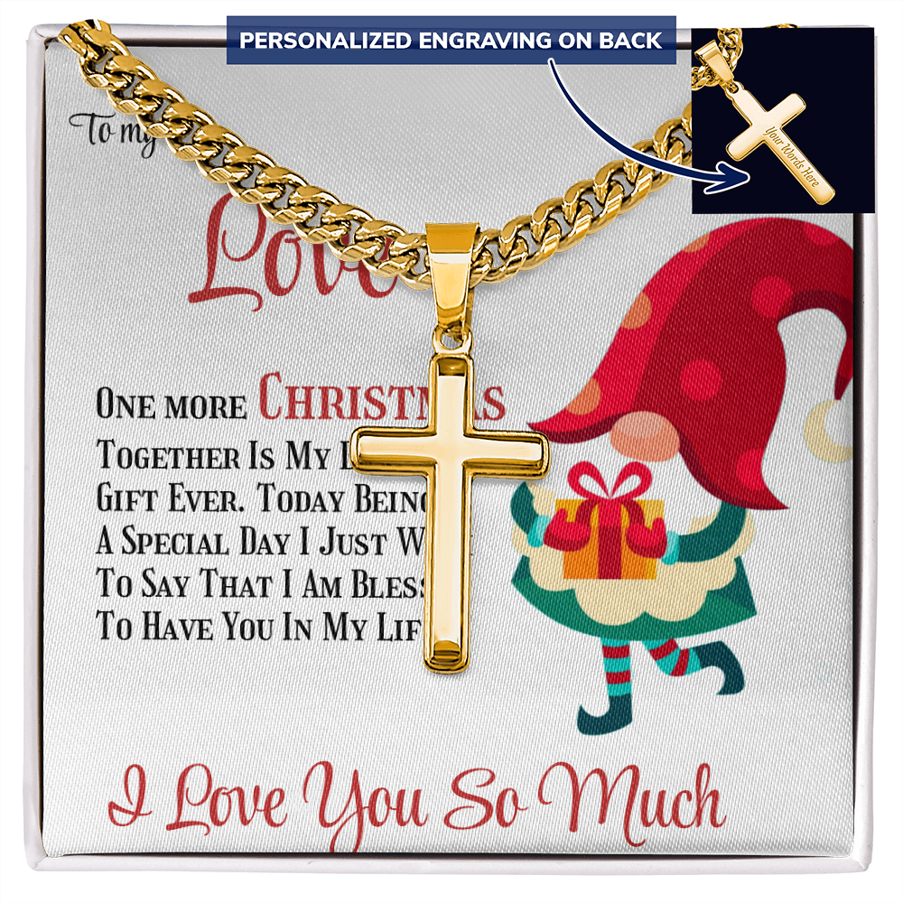 Personalized Cross with Cuban Link Chain Gift to Love