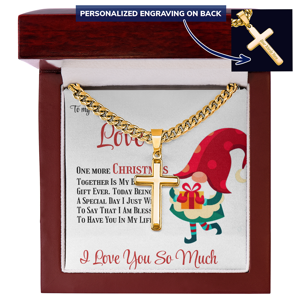 Personalized Cross with Cuban Link Chain Gift to Love