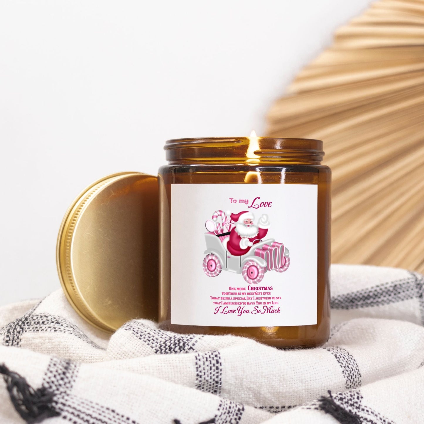 Candle Amber Jar 9oz To my Love One more Christmas together, I love You so much, Gift for Her, Gift for Him, Christmas gift