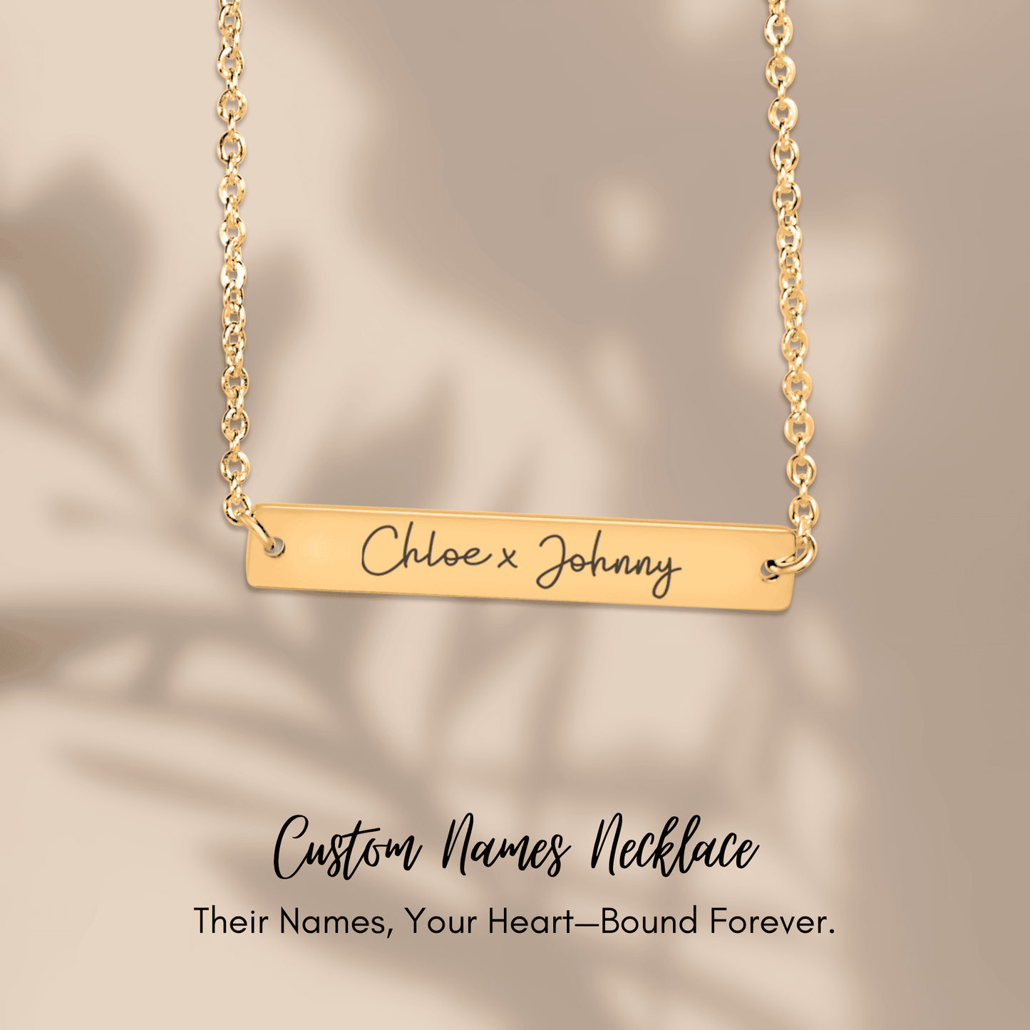 Name Tag Horizontal Bar Necklace To my Wife, You make my Life Merry and Bright
