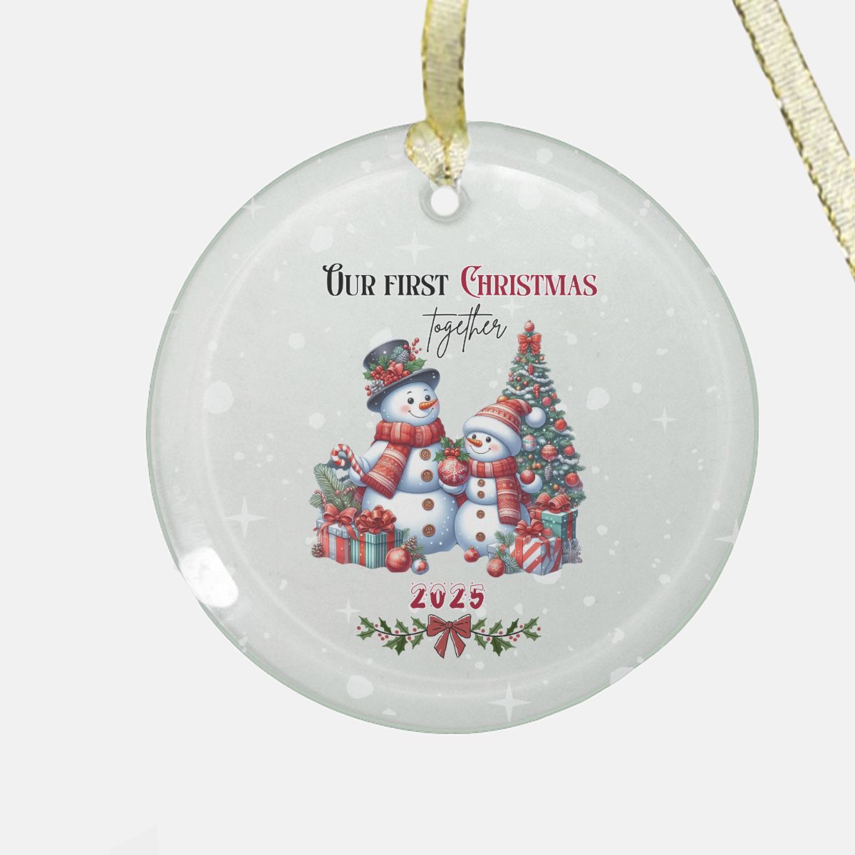 Christmas Ornament - Clear Glass (Round) Our first Christmas Together