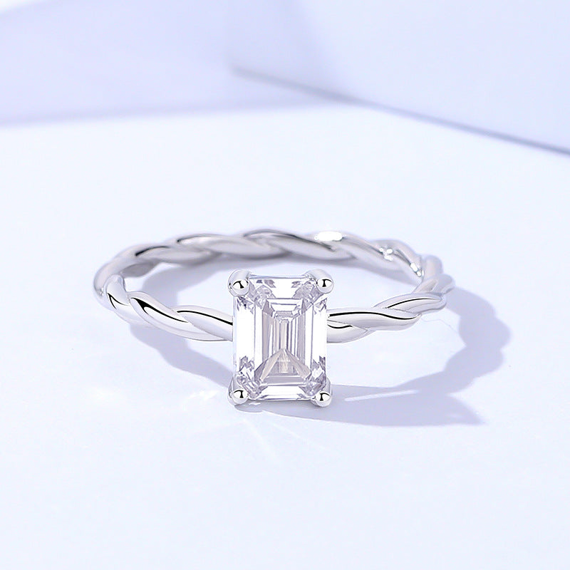925 Sterling Silver Moissanite Ring