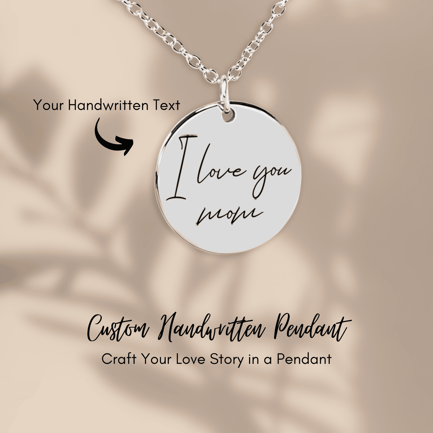Custom Necklace Handwritten Pendant To my Love Christmas design