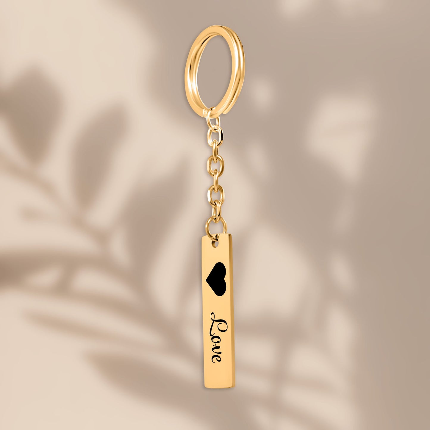 Personalized Vertical Bar Love Keychain – Custom Engraved Gift for Couples