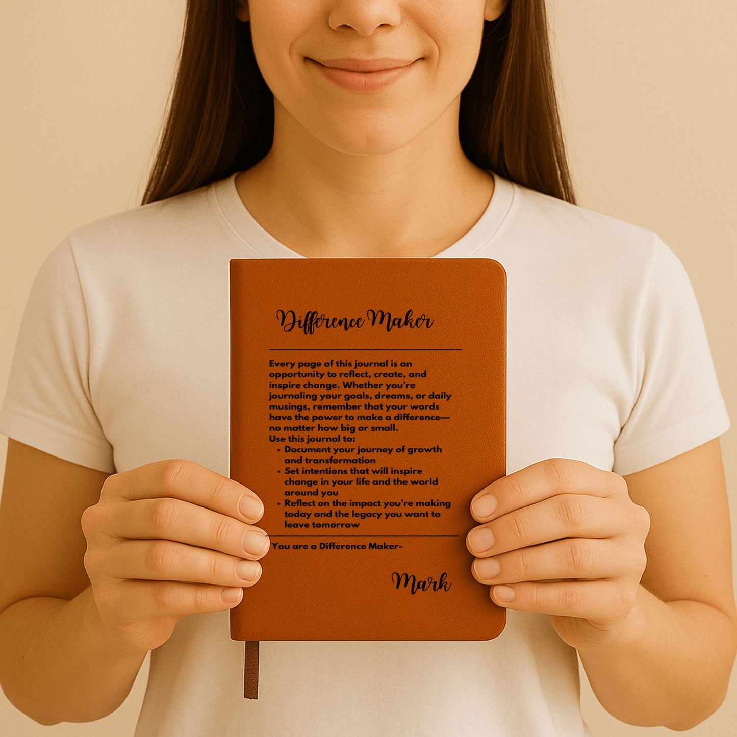 Premium Engraved Notebook (A5) Difference maker personalized